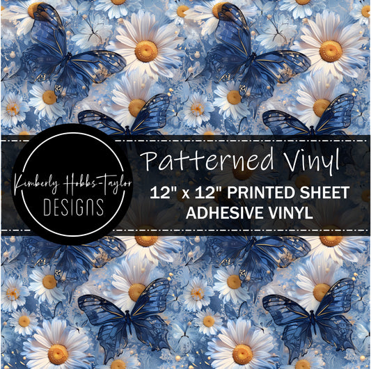 Blue Butterflies and Daisies vinyl