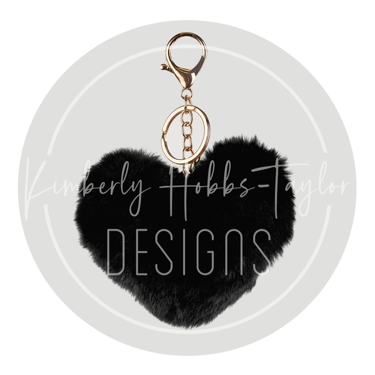 Fuzzy Heart Keychain with Hardware