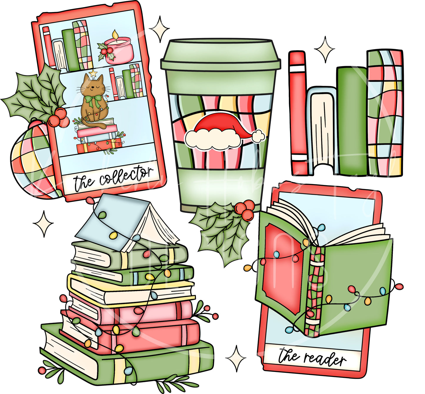 Bookish Christmas decal