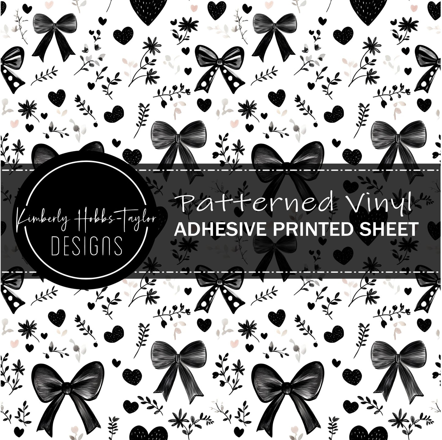 Black Bows Pinks Hearts vinyl