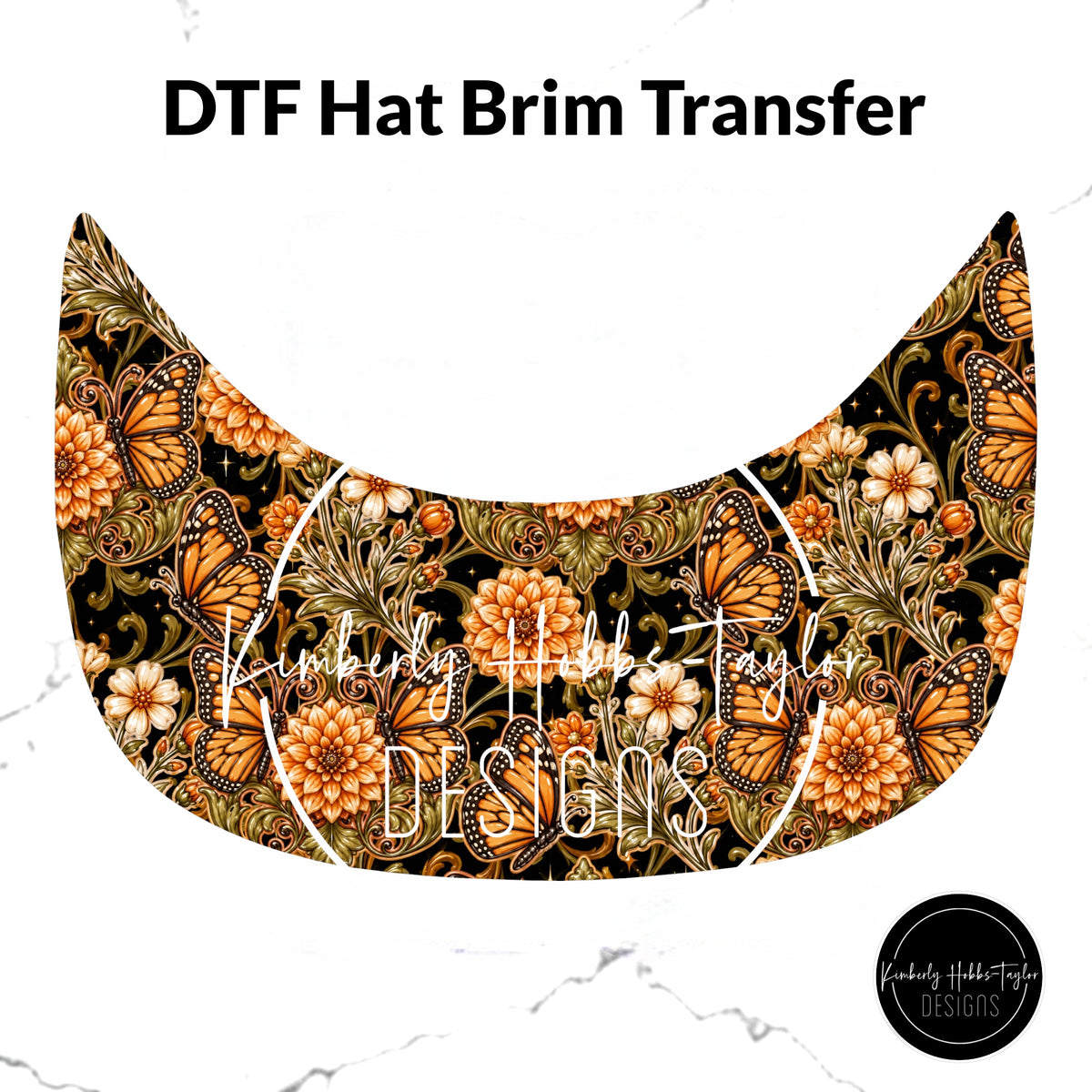 DTF Hat Brim Transfer - Monarch Butterflies