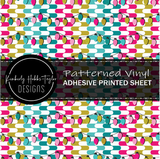 Retro Christmas Lights - Pink vinyl