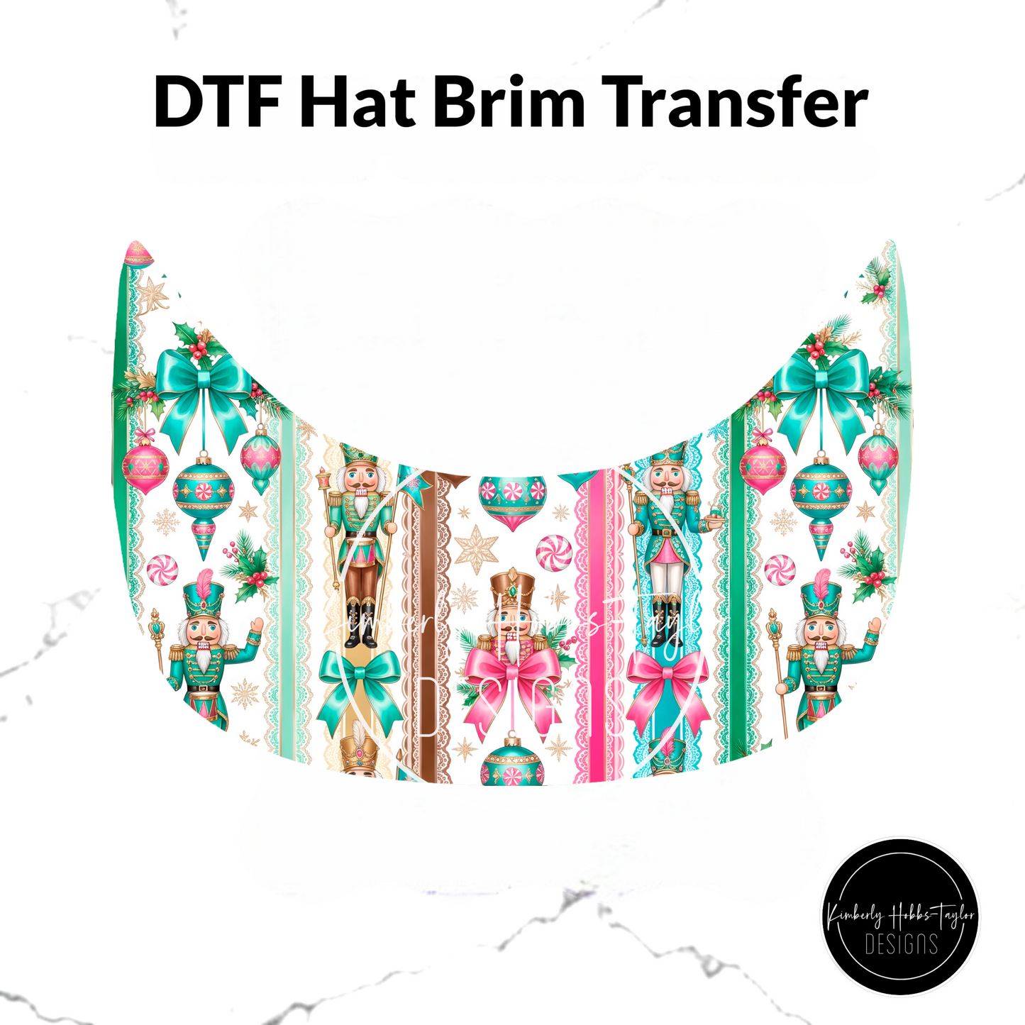 DTF Hat Brim Transfer - Preppy Nutcracker