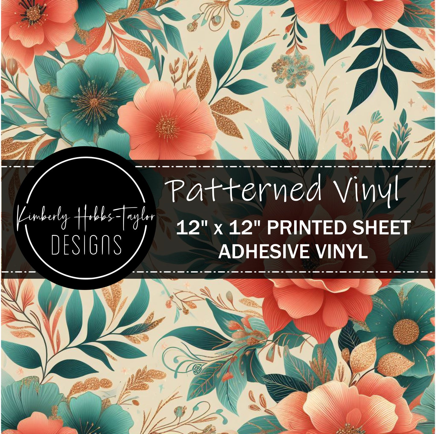 Coral and Teal Florals A - KHobbs Exclusive vinyl