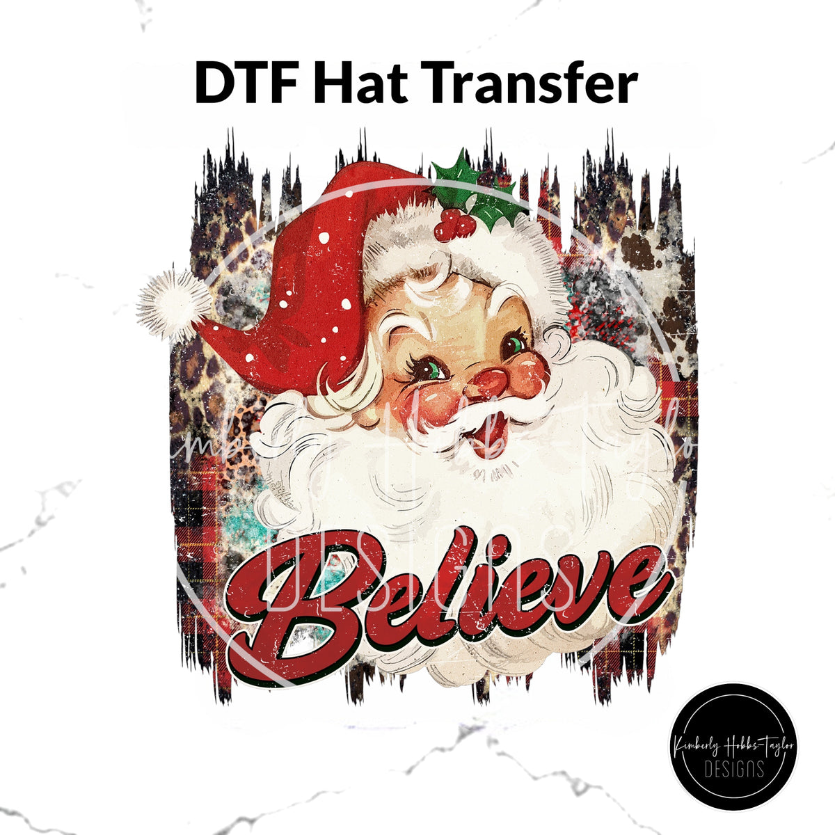 DTF Hat Transfer - Vintage Santa Believe