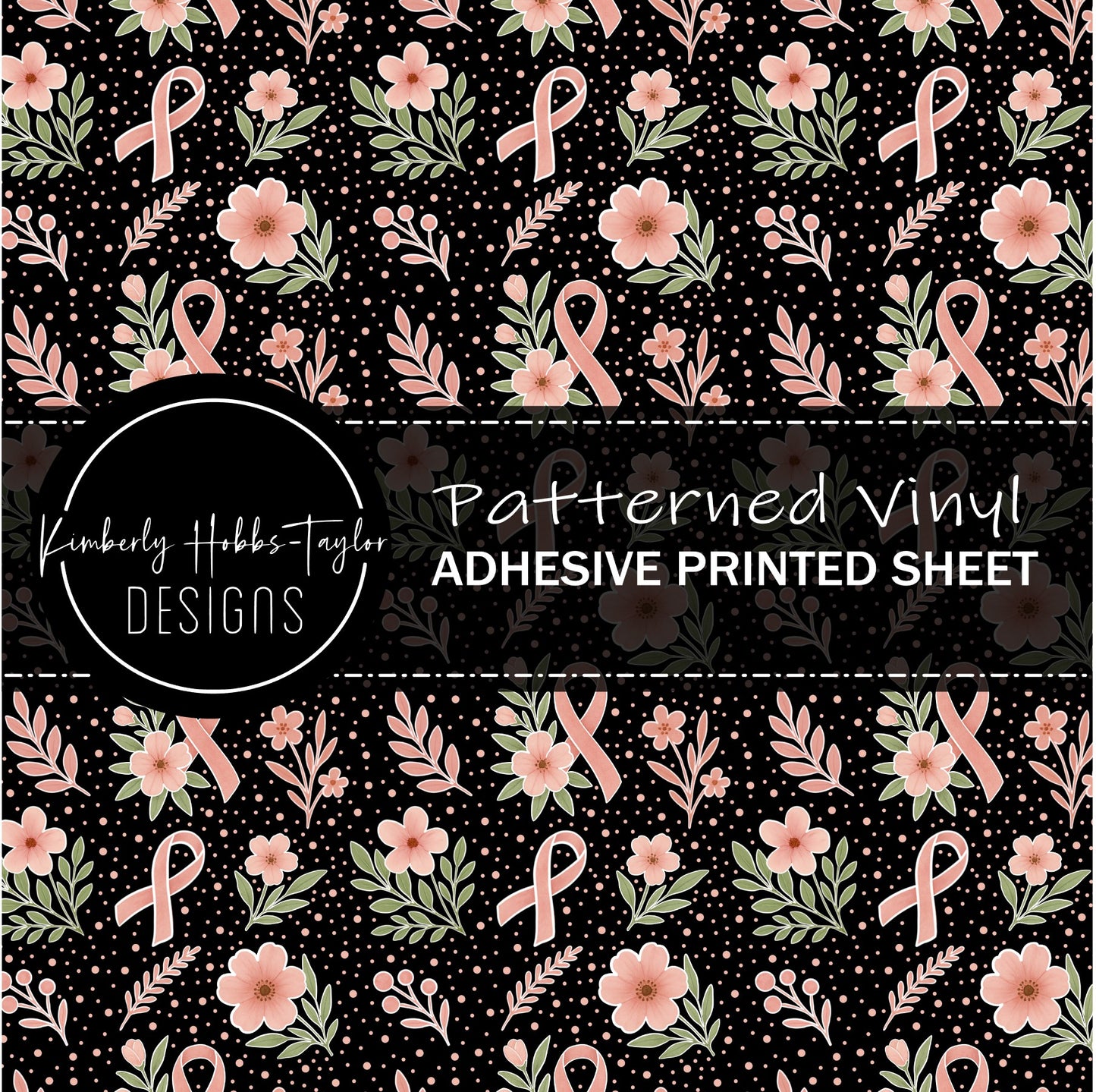 Floral Cancer Awareness Ribbons B vinyl