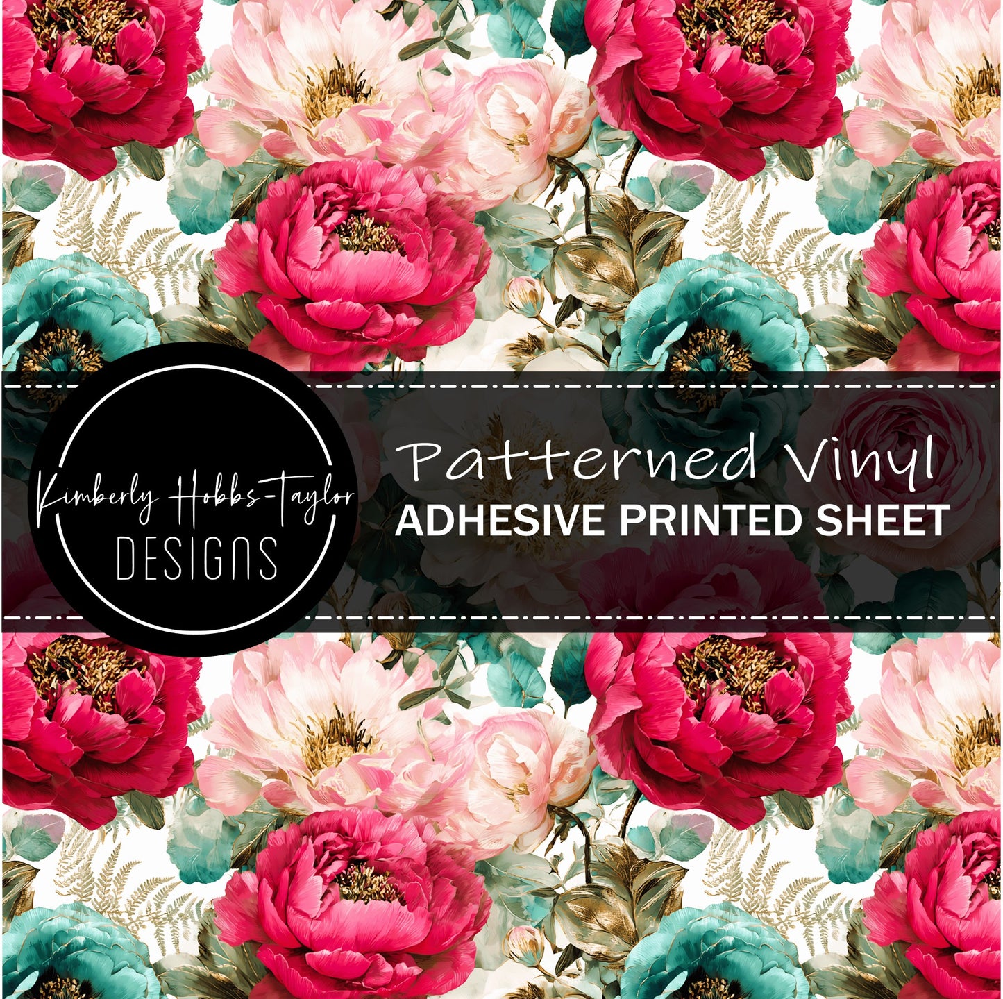 Magenta Teal Florals vinyl