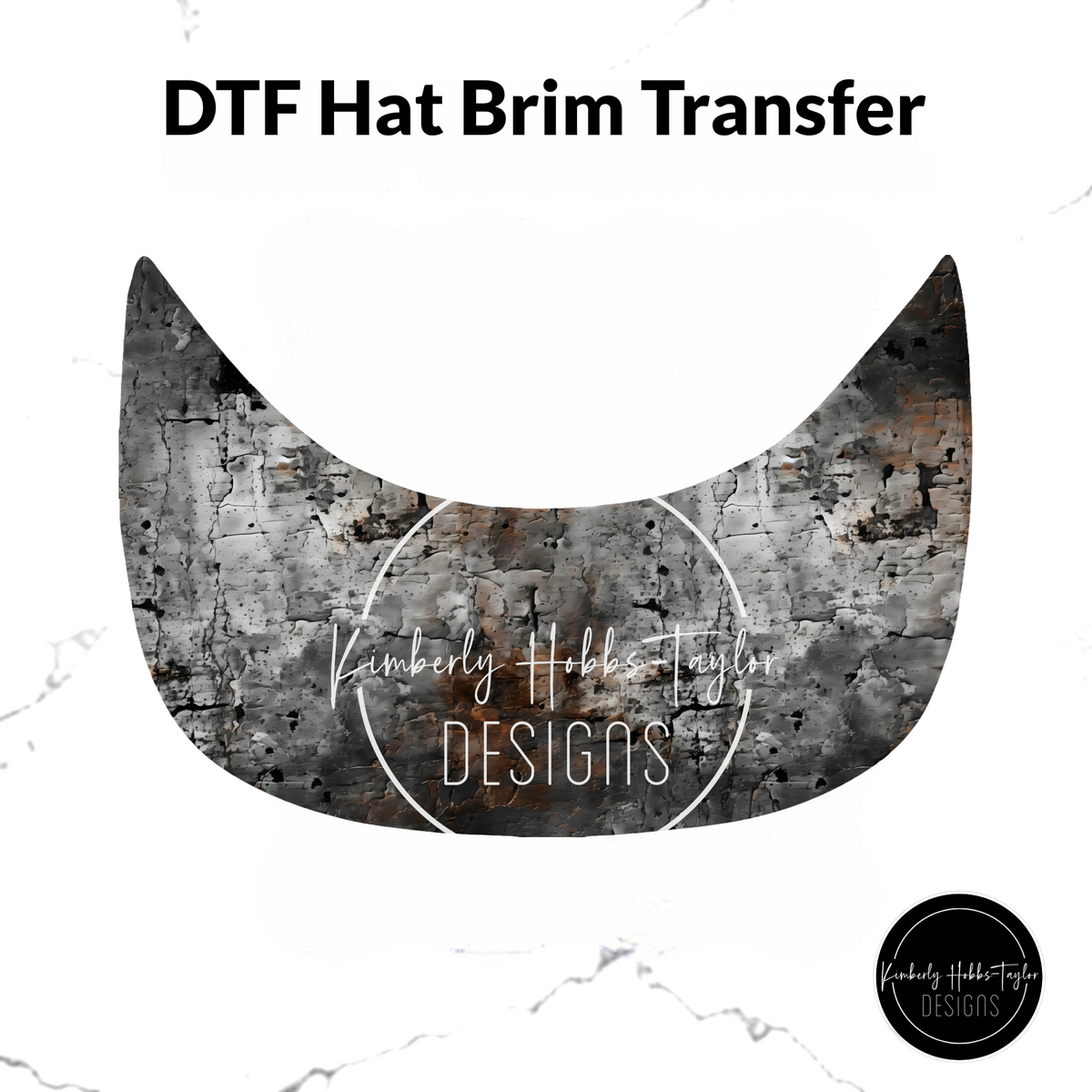 DTF Hat Brim Transfer - Rusted Metal C