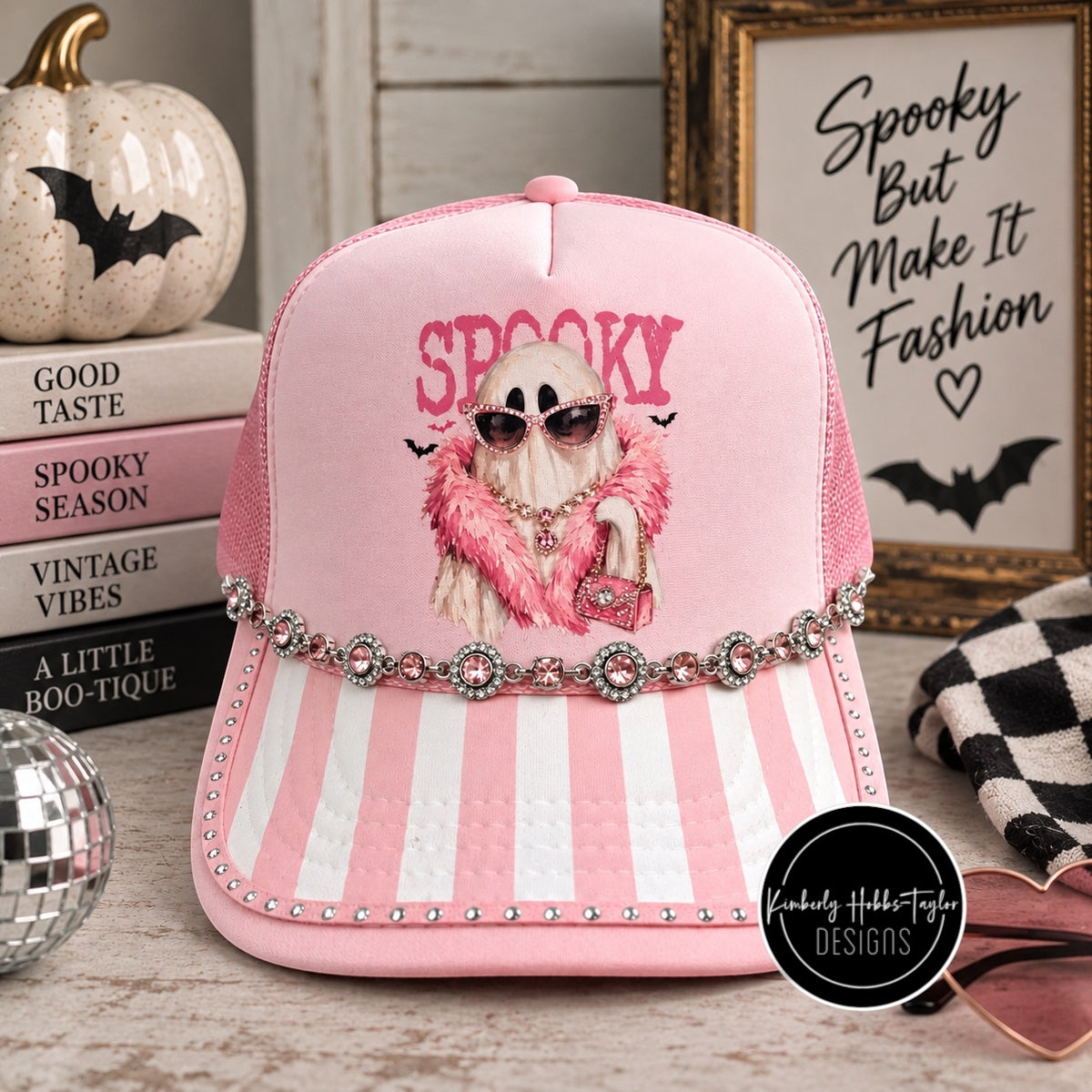 Pink Striped Spooky - Trucker Hat
