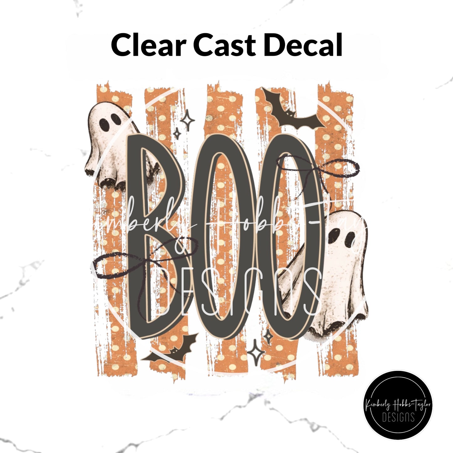 Clear Cast Decal - Boo Polka Dot