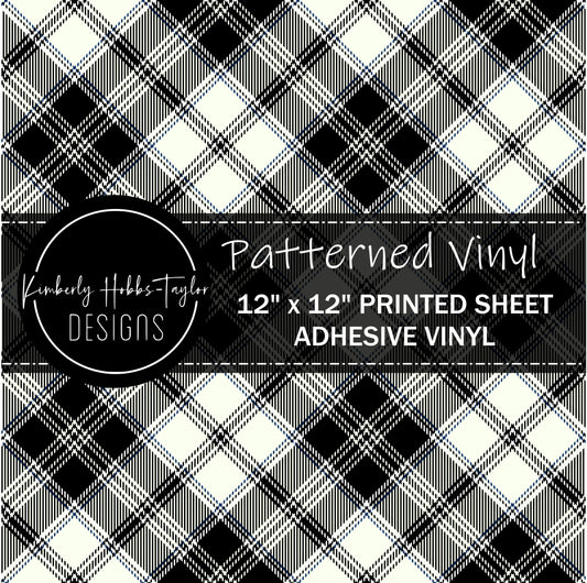 Black White Diagonal Plaid A vinyl