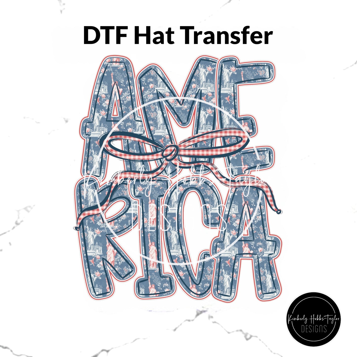 DTF Hat Transfer - America Vintage Toile