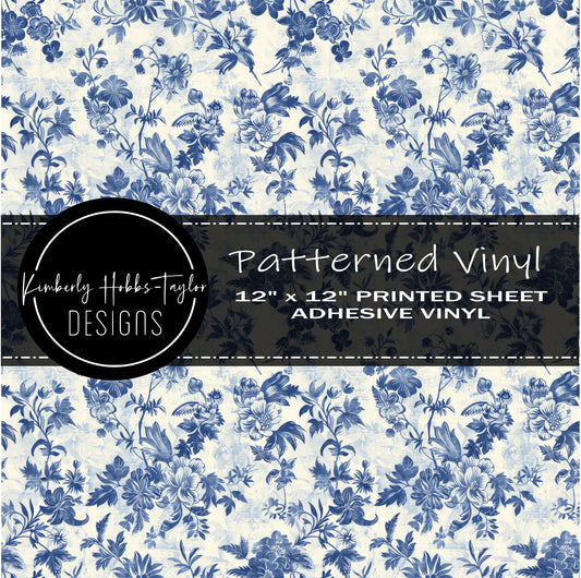 Blue Victorian Floral vinyl