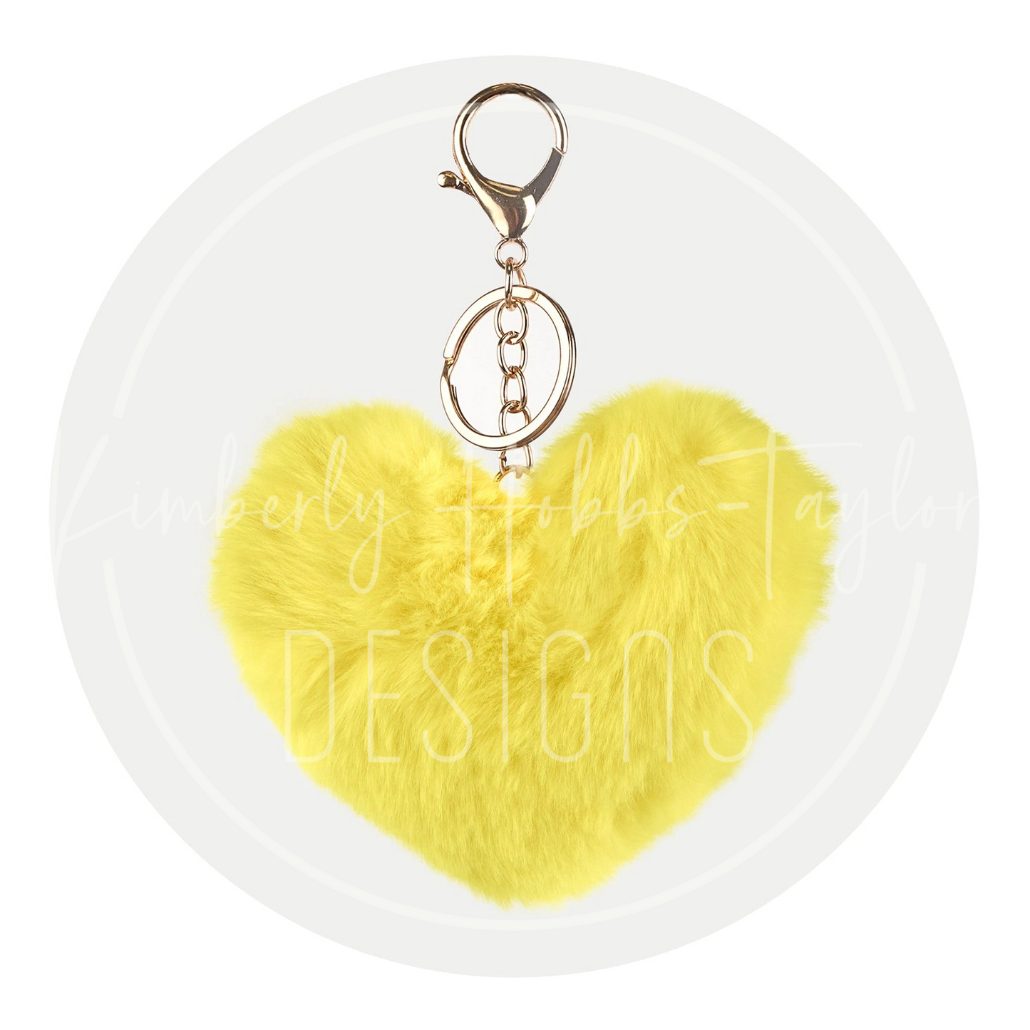 Fuzzy Heart Keychain with Hardware