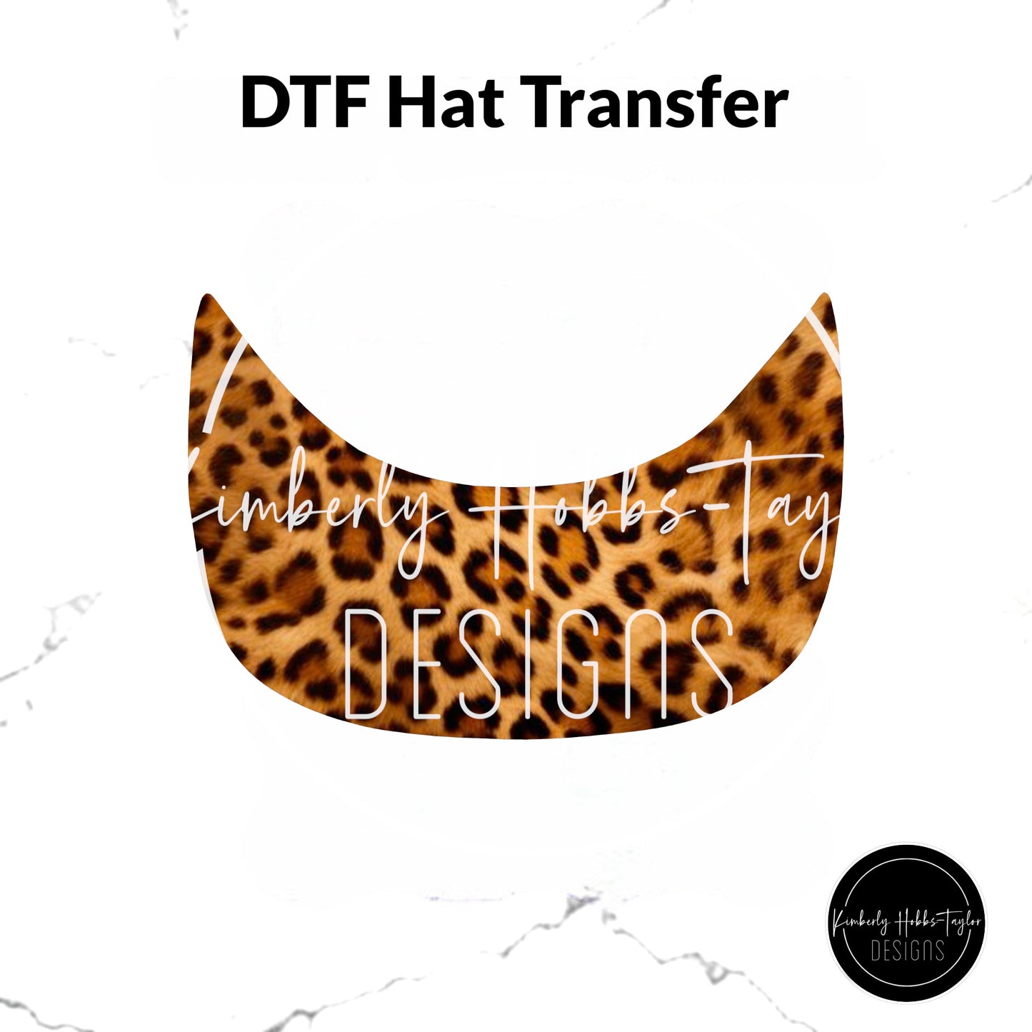 DTF Hat Brim Transfer - Dark Leopard