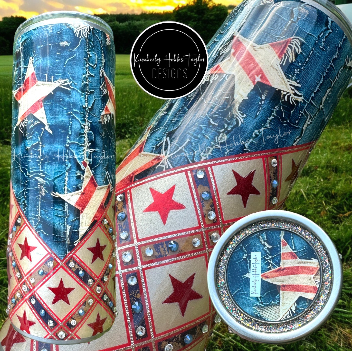 Studded Patriotic Americana tumbler - 24oz