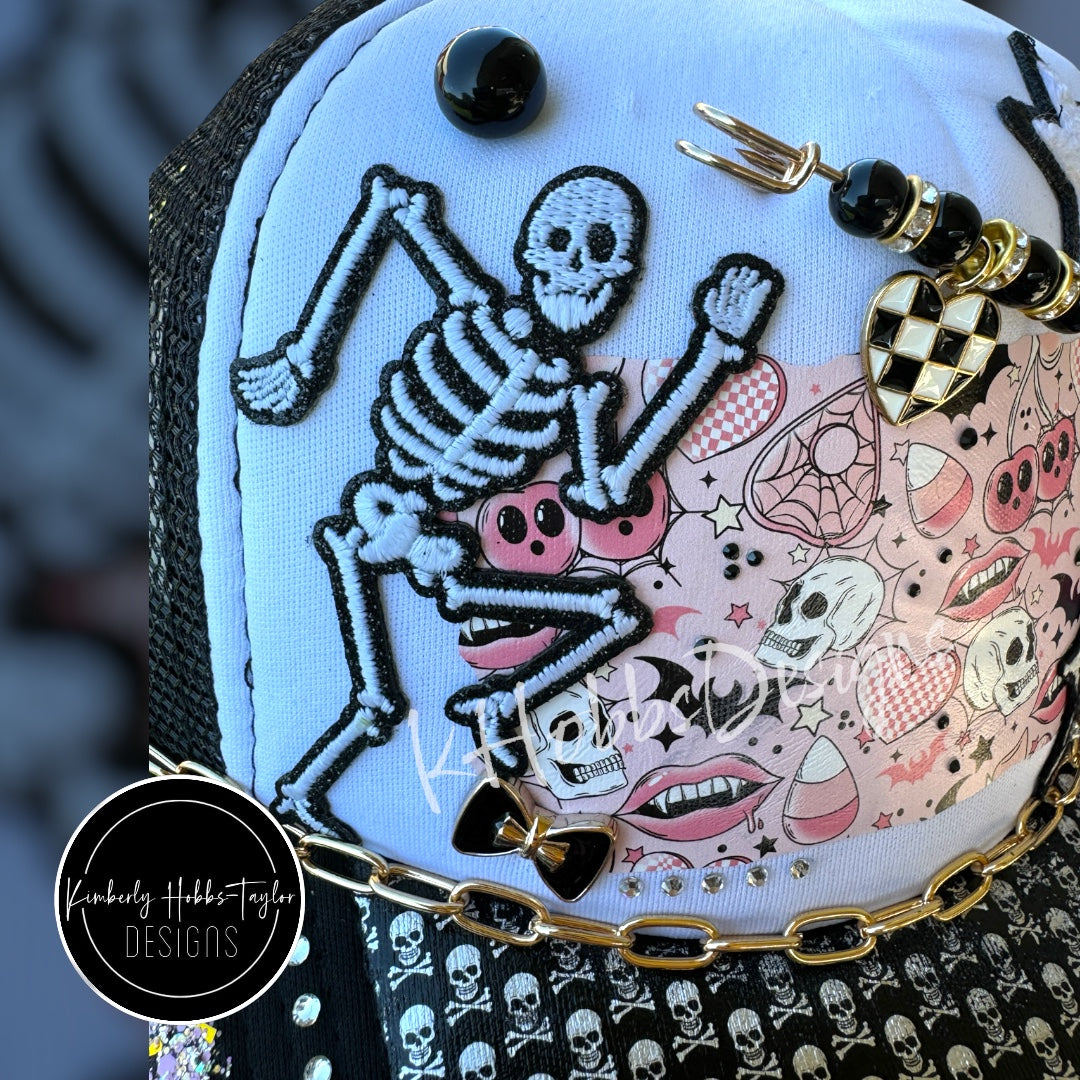 Pink Spooky Trucker Hat - OOAK