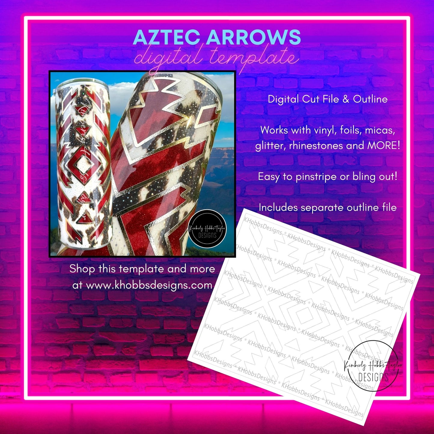 Aztec Arrows Template for Tipsy Magnolia 32 Plump - Digital Cut File Only