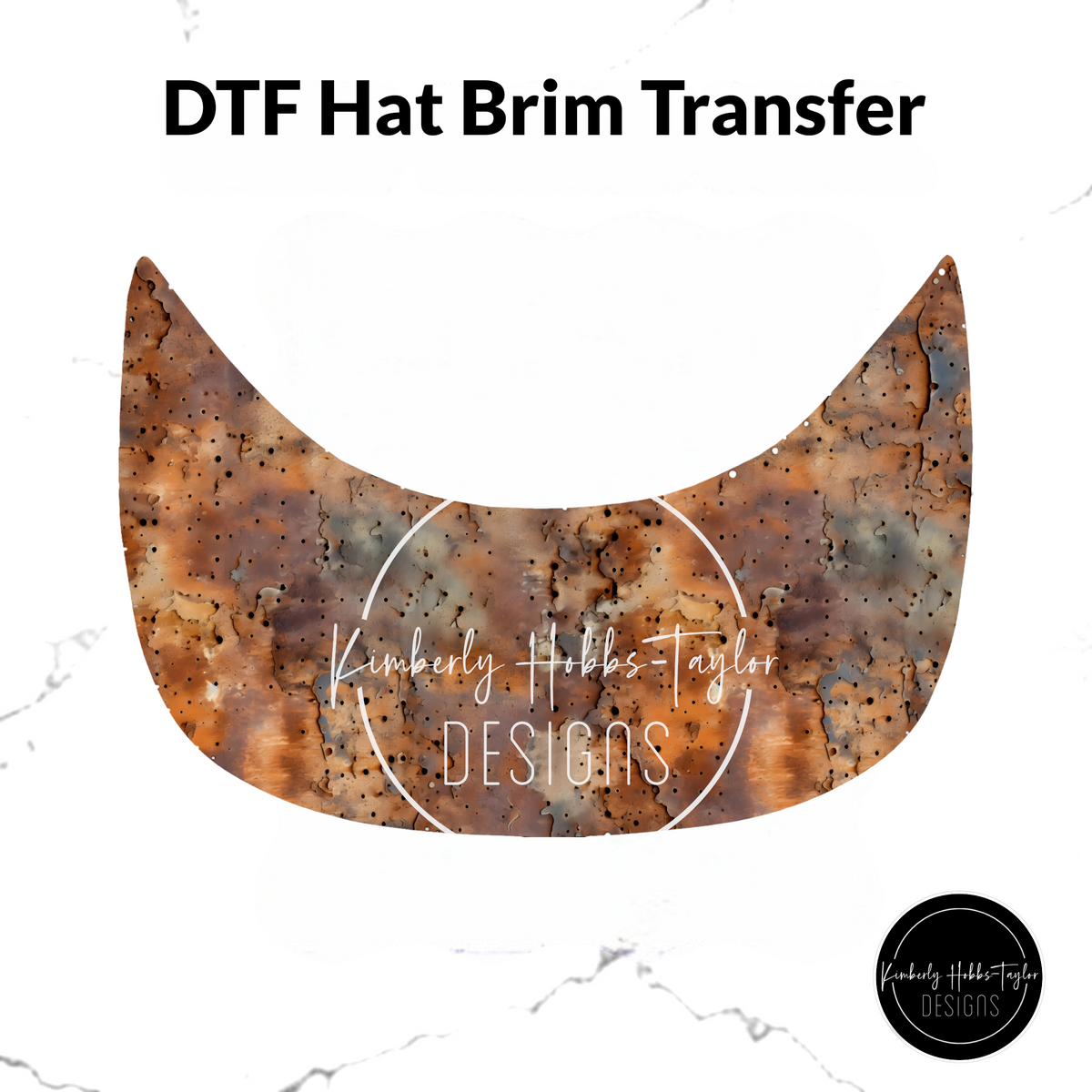 DTF Hat Brim Transfer - Rusted Metal G
