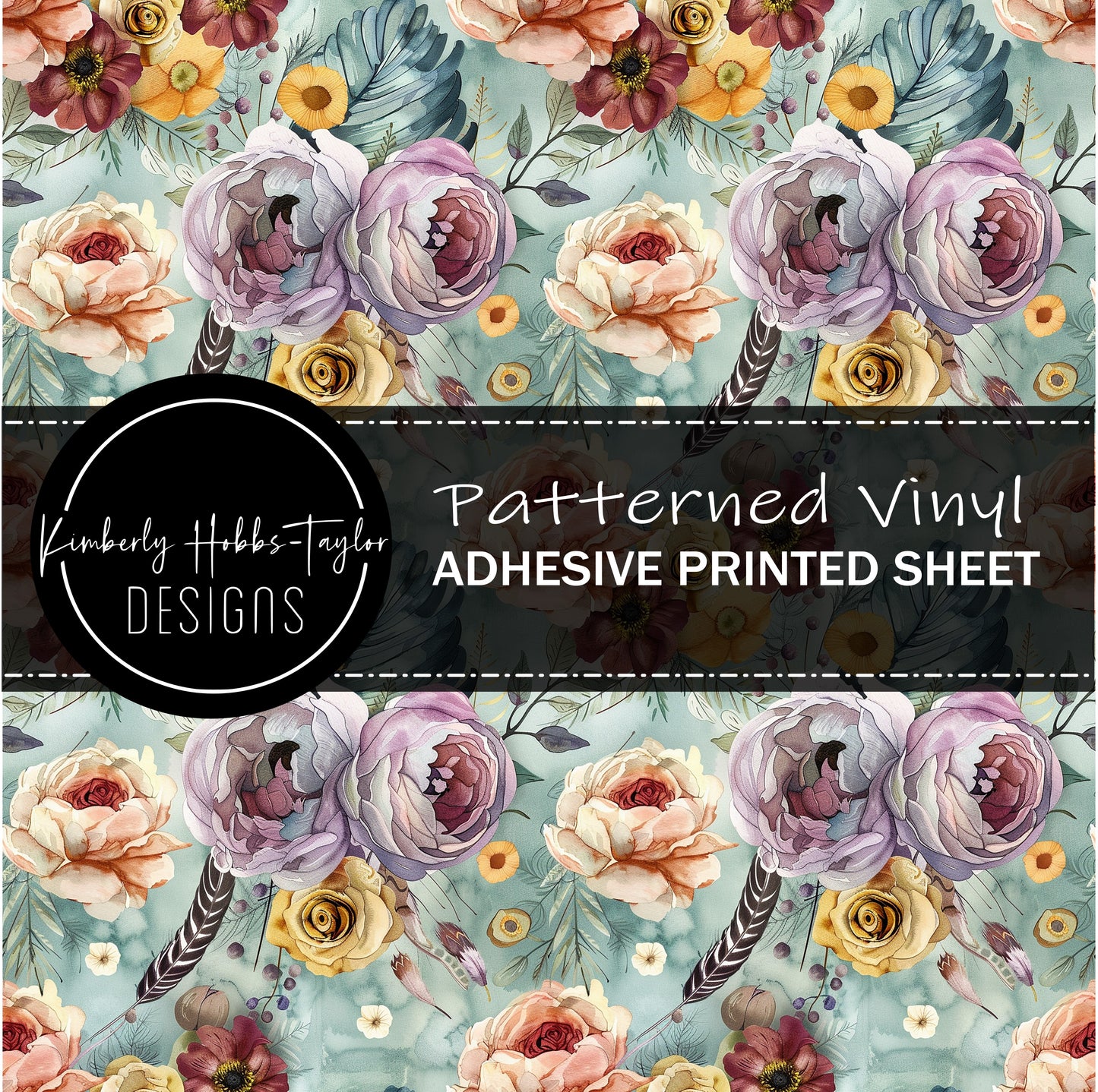 Spring Floral Floral Feathers vinyl