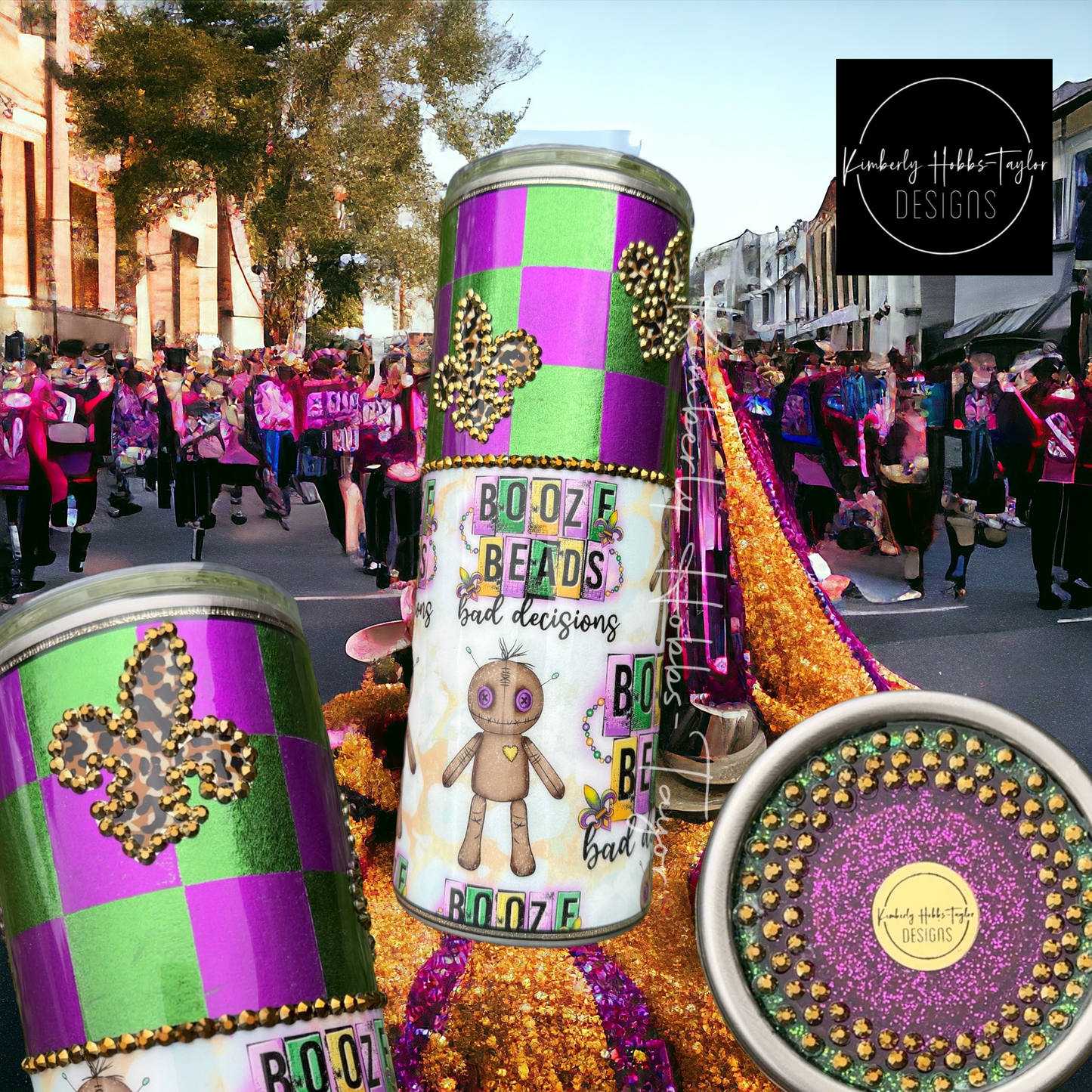 Bad Decisions Mardi Gras Tumbler - 24oz