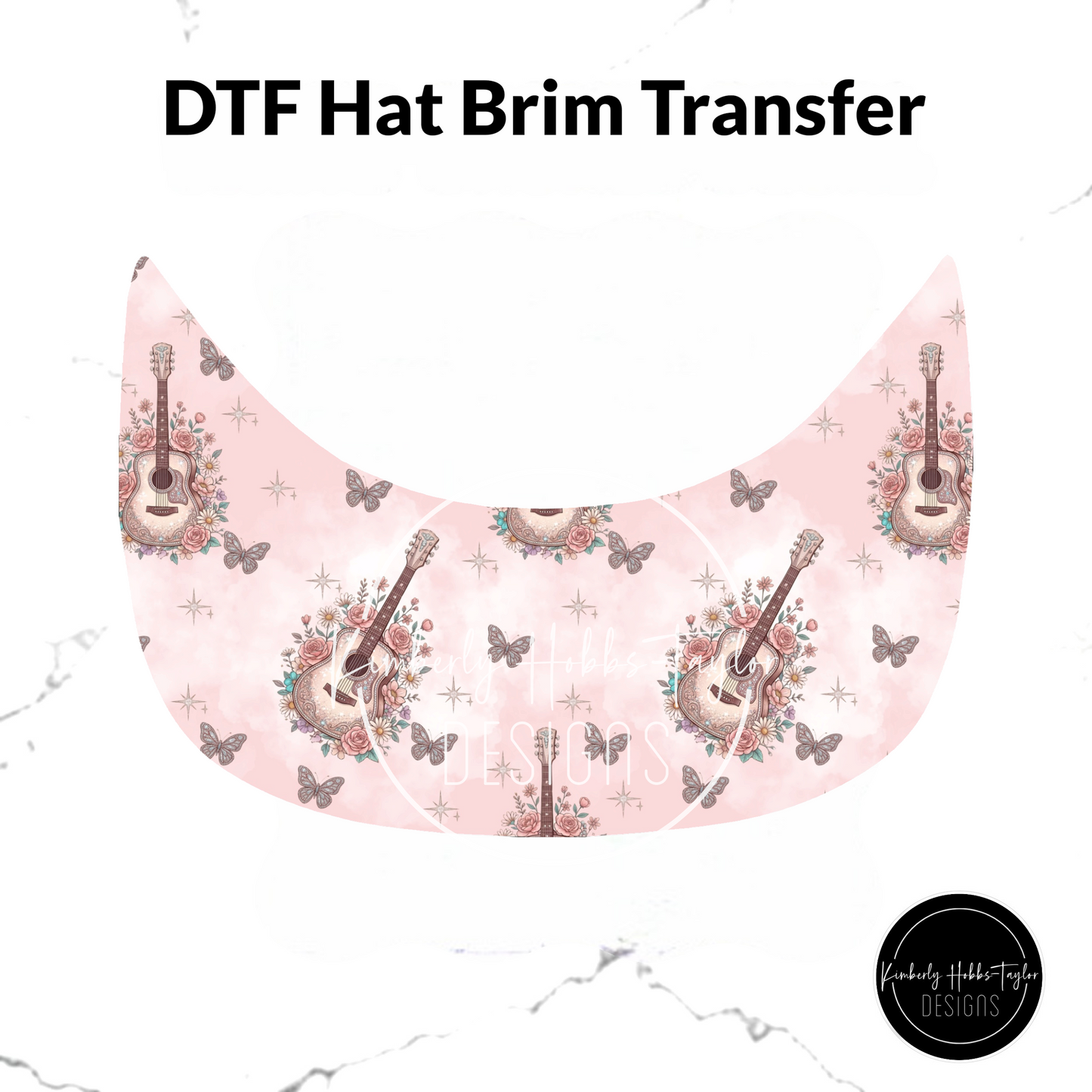 DTF Hat Brim Transfer - Butterfly Guitars