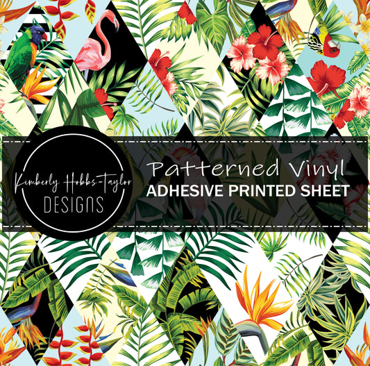 Bright Tropical Patchwork vinyl