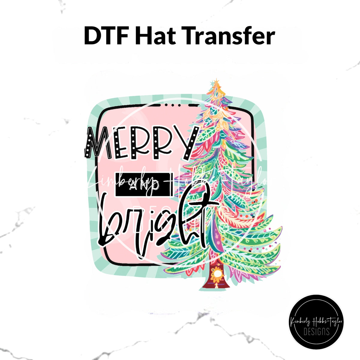 DTF Hat Brim - Bright and Merry Trees