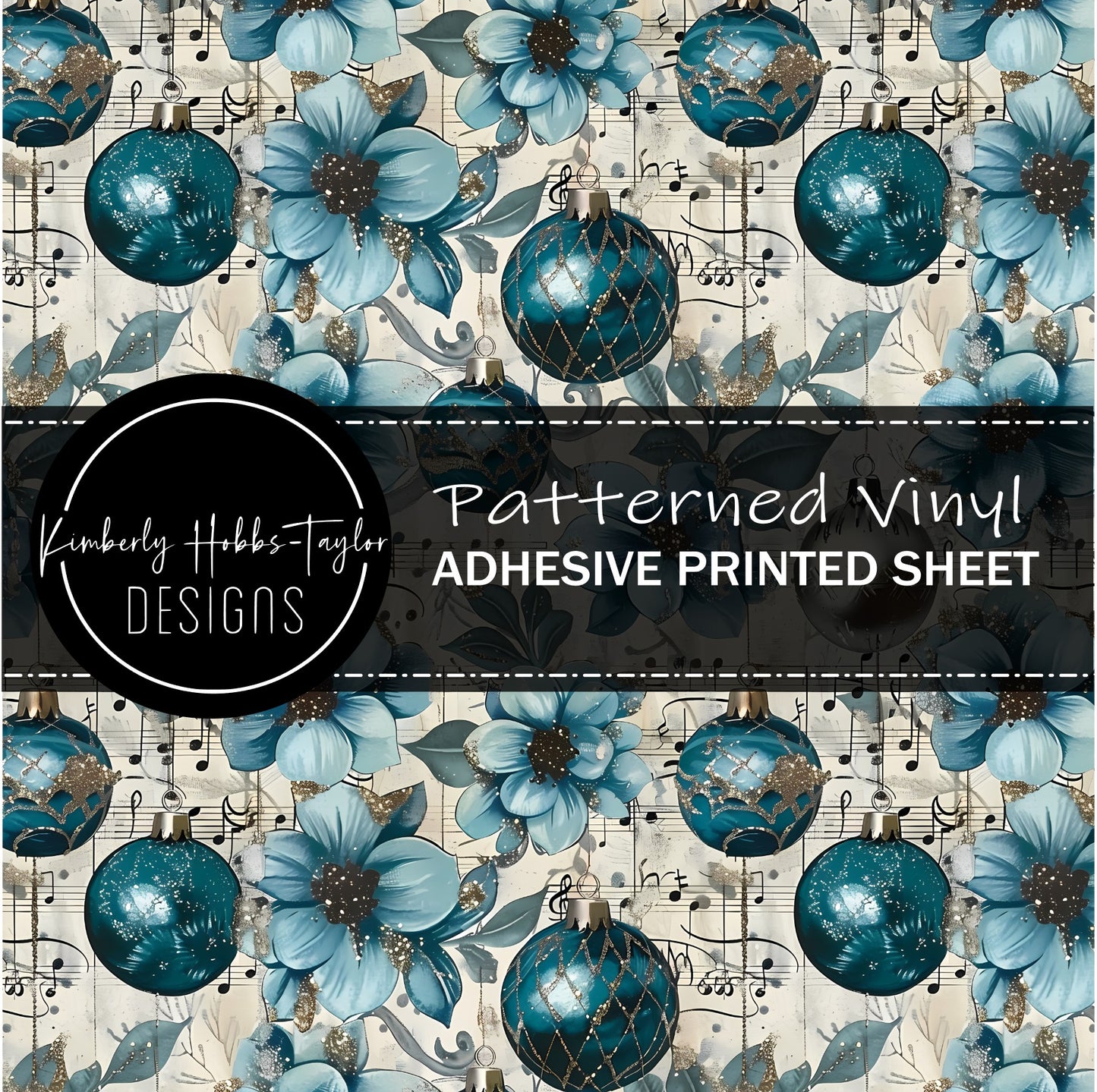 Blue Ornaments and Sheet Music vinyl