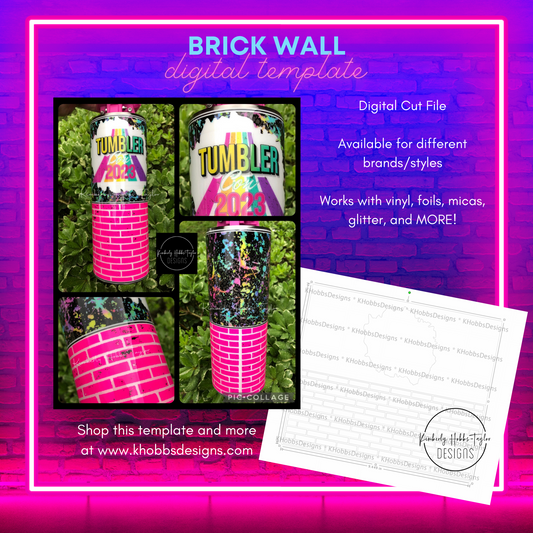 Brick Wall Template for Makerflo 30 Skinny - Digital Cut File Only