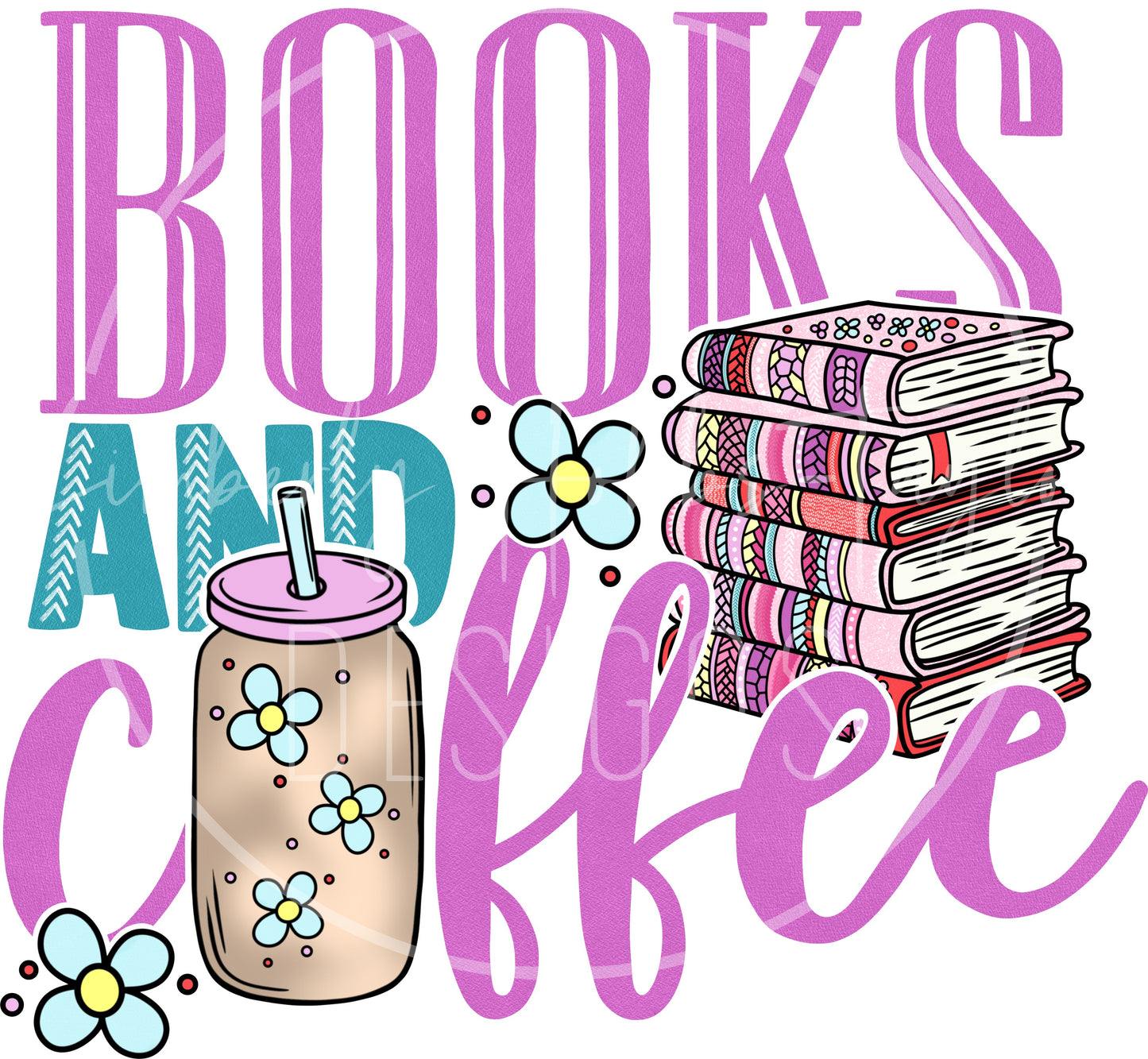 Books and Coffee decal