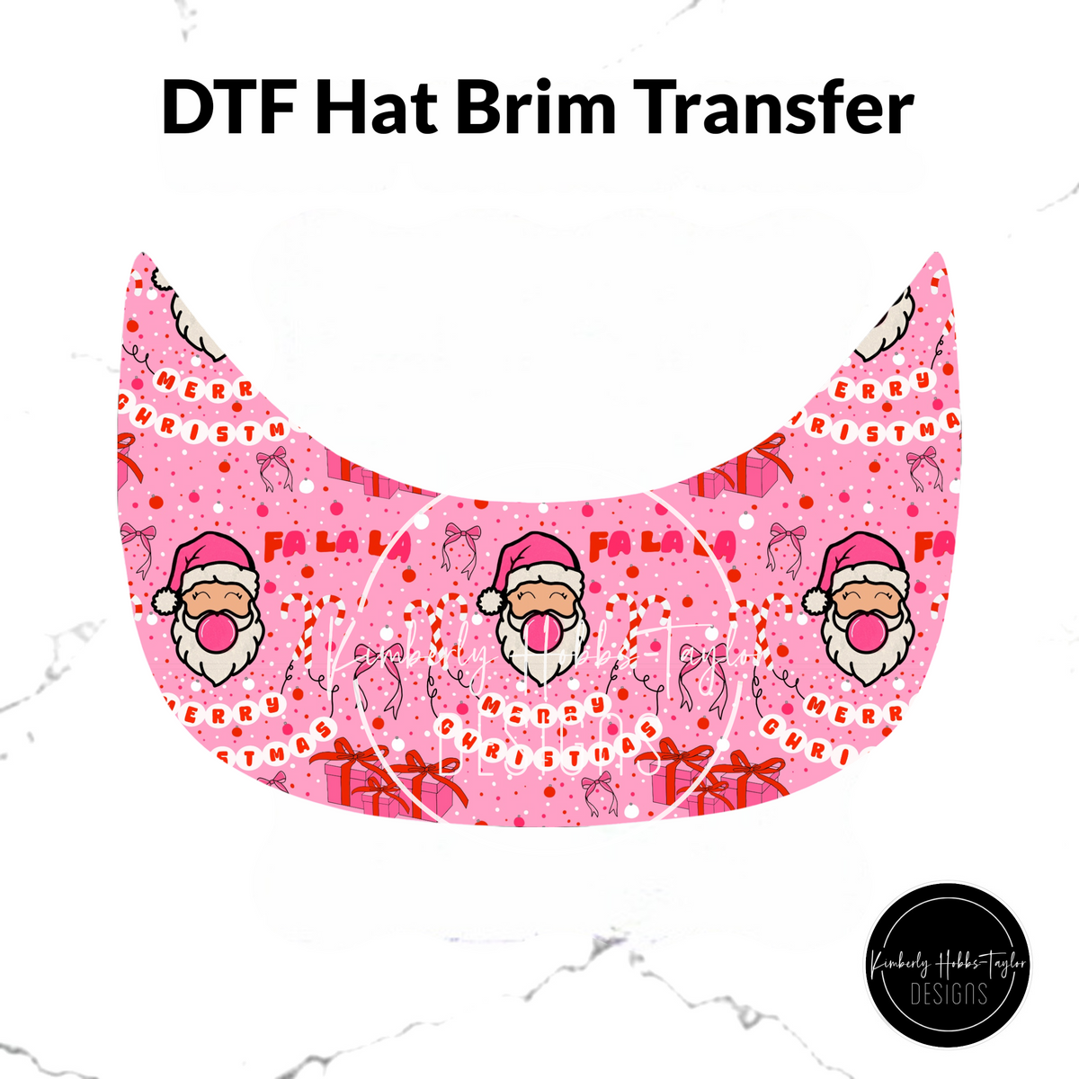 DTF Hat Brim Transfer - Santa Charm Bracelets