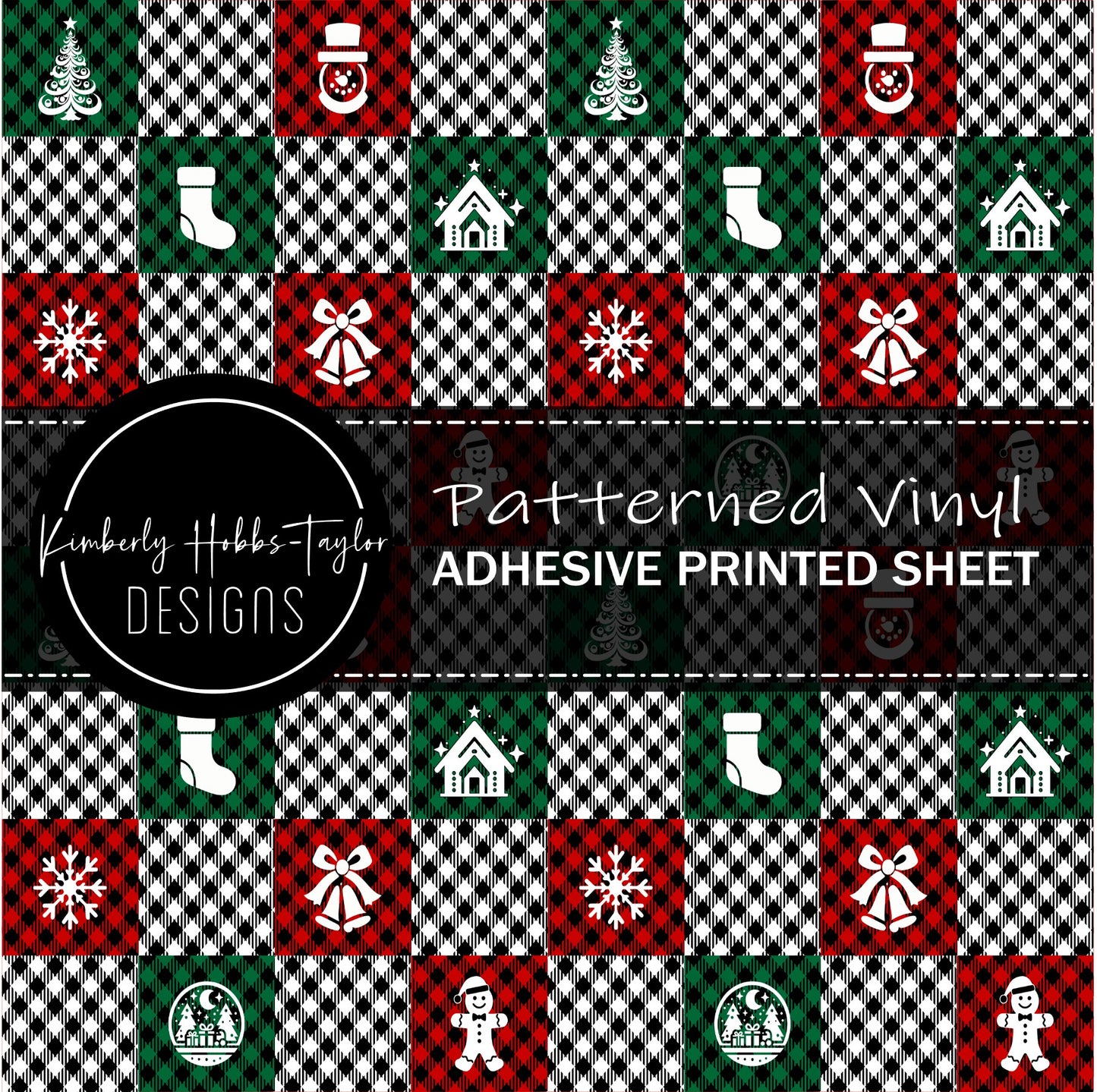 Christmas Plaid Ornaments C vinyl