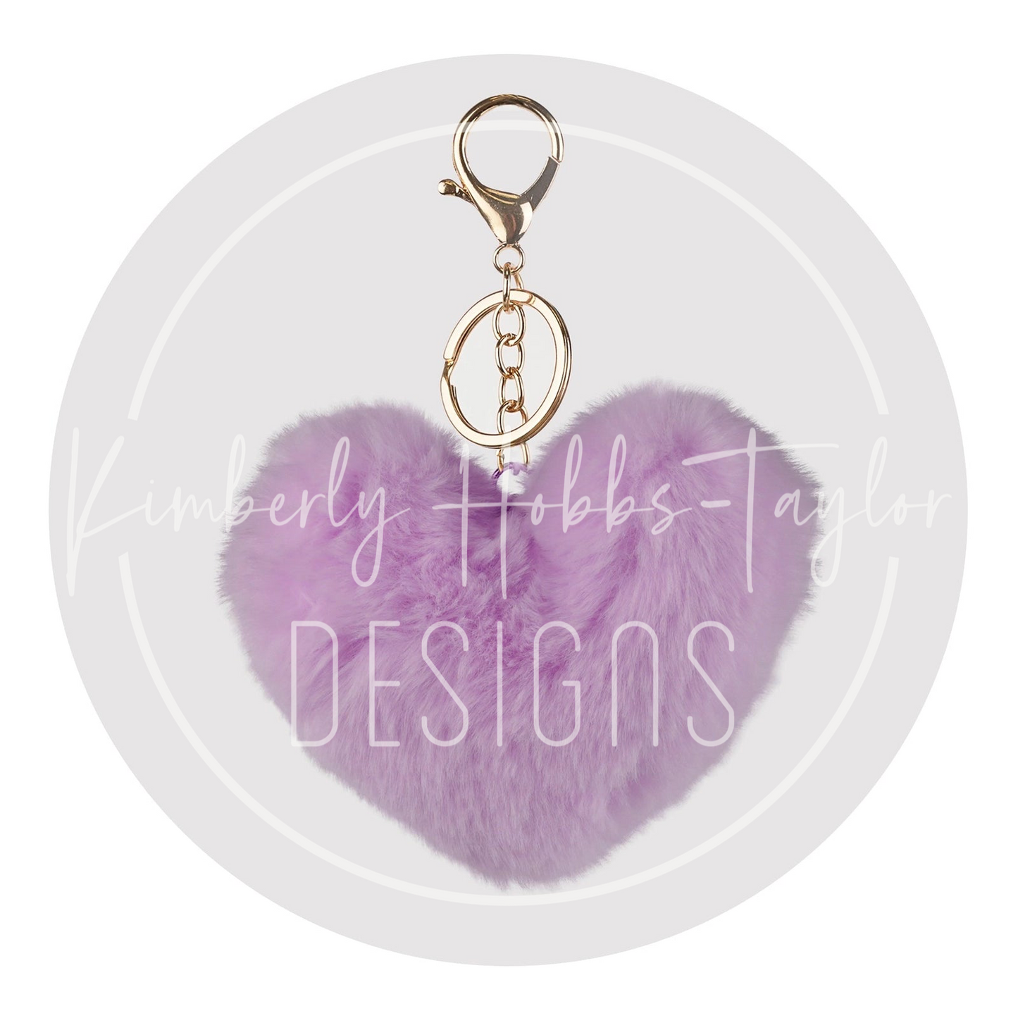 Fuzzy Heart Keychain with Hardware