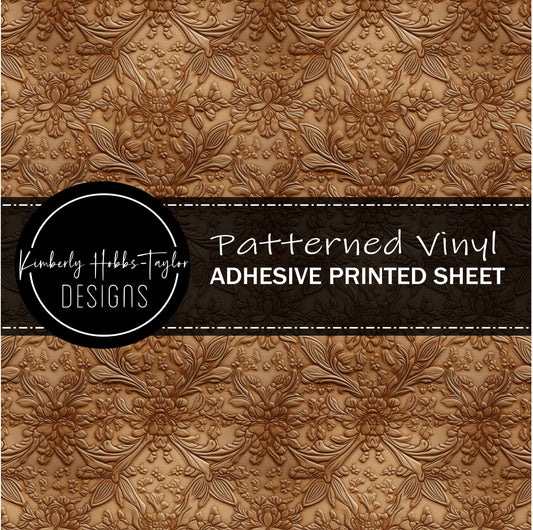 Tooled Leather - Caramel A vinyl