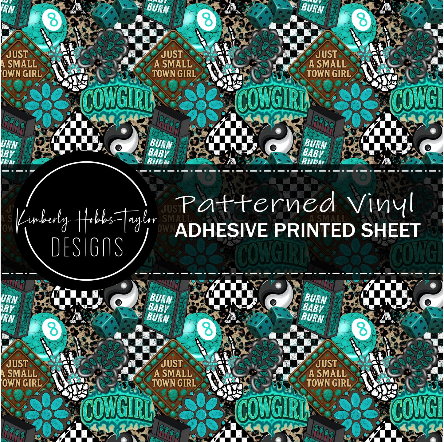 Cowgirl Turquoise Collage vinyl