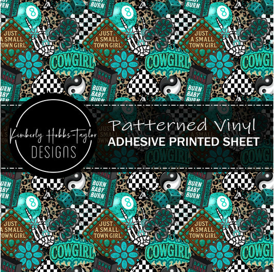 Cowgirl Turquoise Collage vinyl