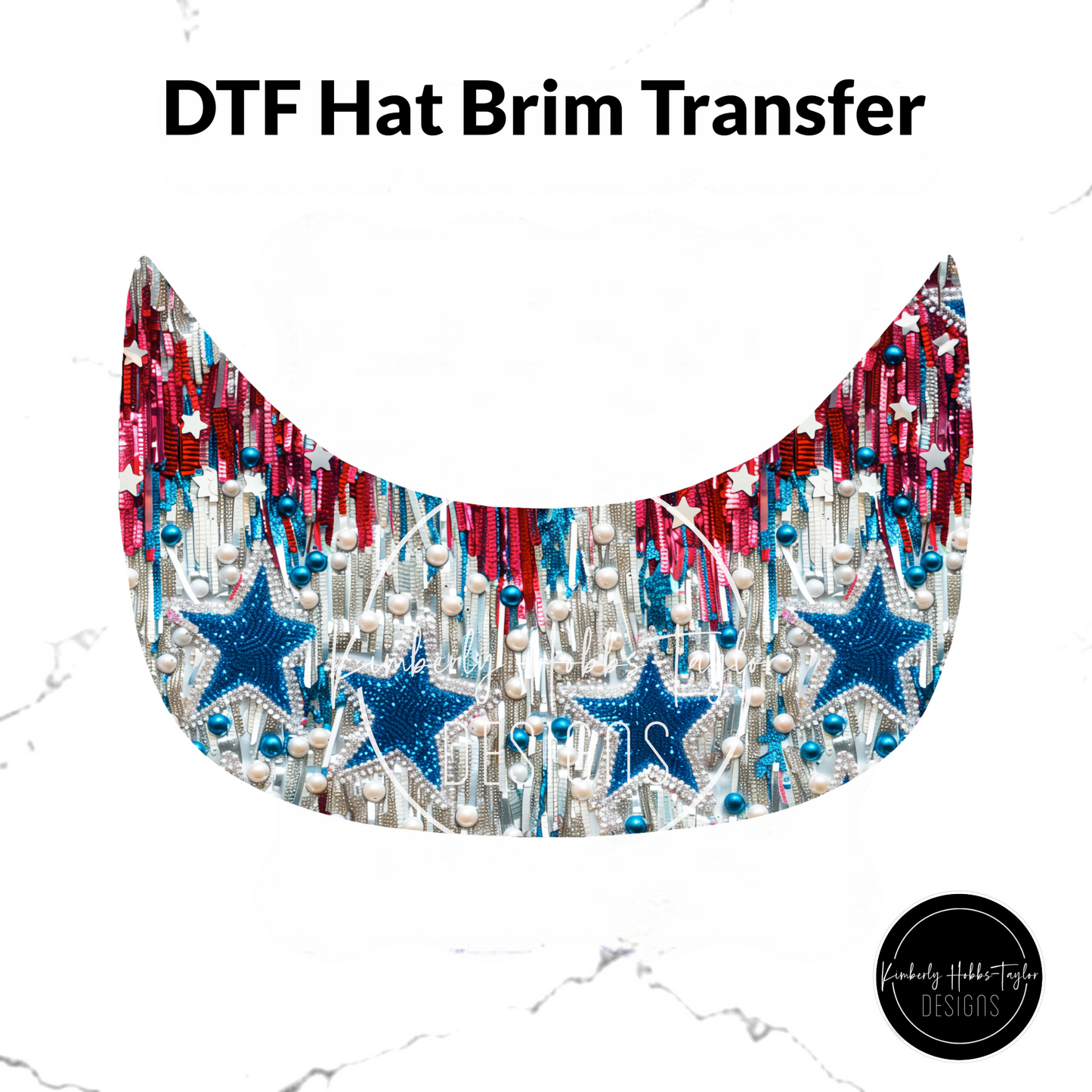 DTF Hat Brim Transfer - Star Spangled and Sassy