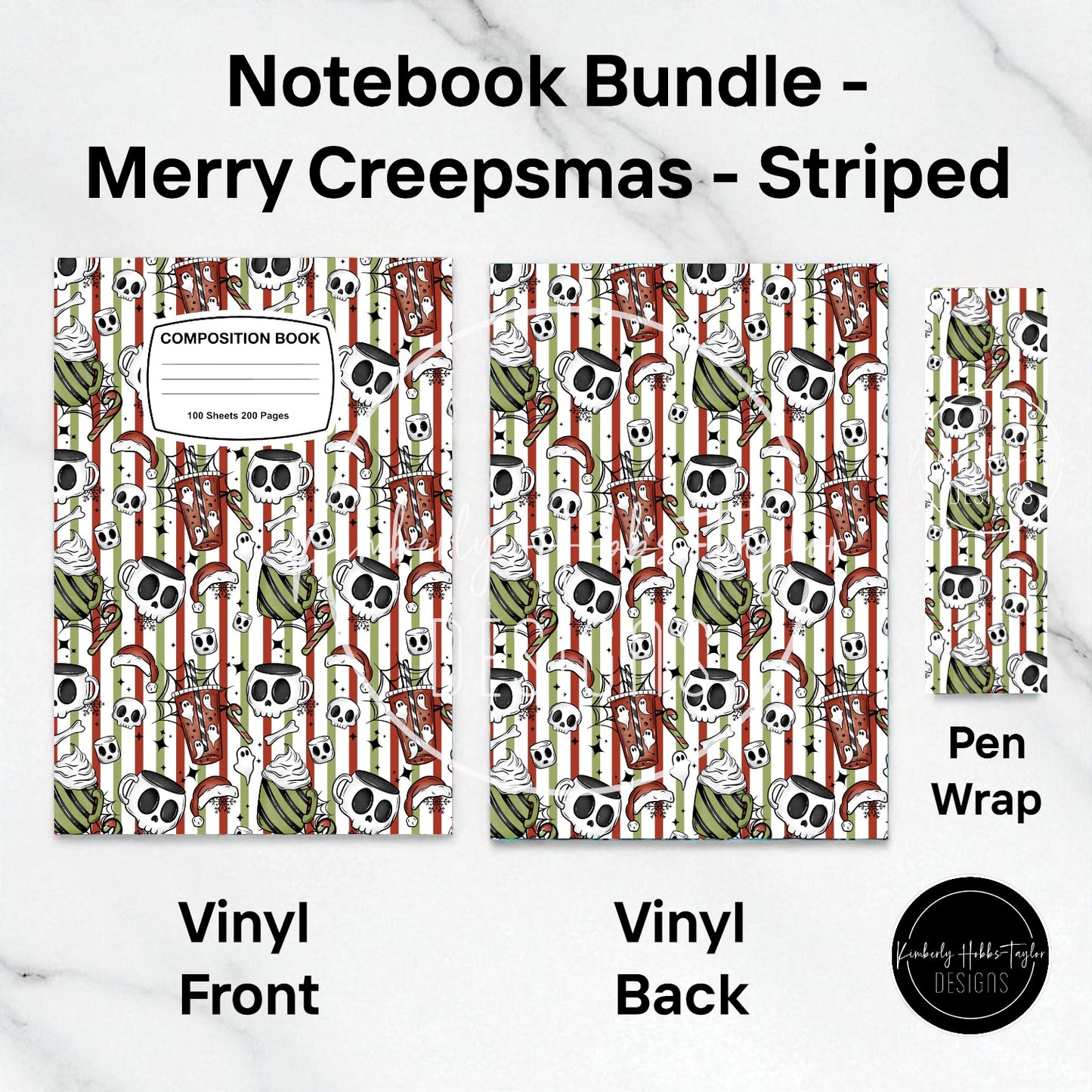Composition Notebook Cover + Pen Wrap Bundle - Choose Your Vinyl Option