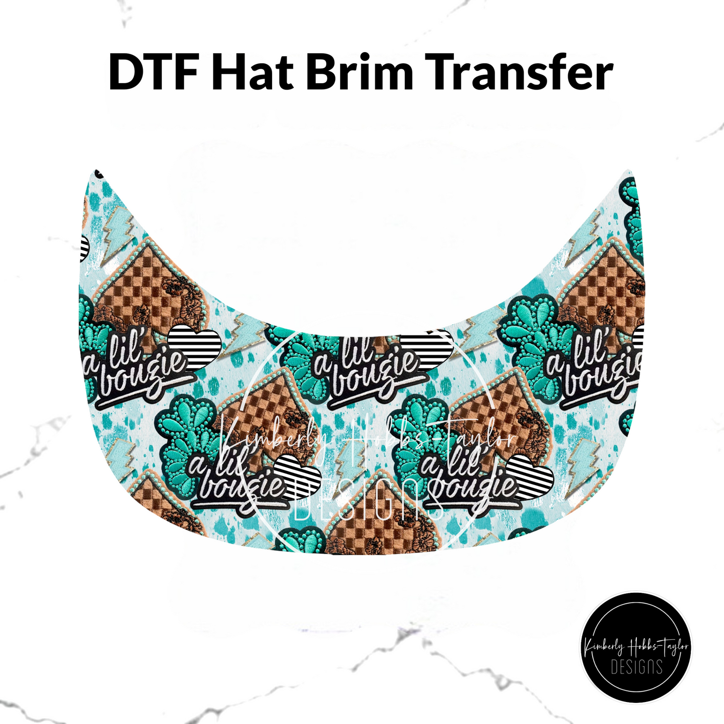 DTF Hat Brim Transfer - A Lil Bougie