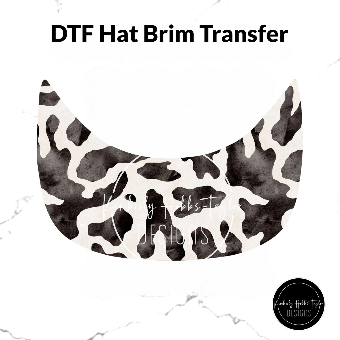 DTF Hat Brim Transfer - Cow Print
