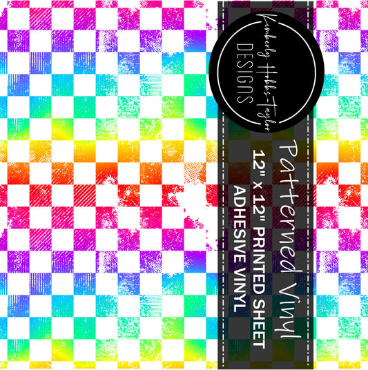 Checkerboard Grunge - Light Rainbow vinyl