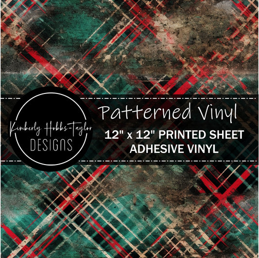 Christmas Plaid Grunge vinyl