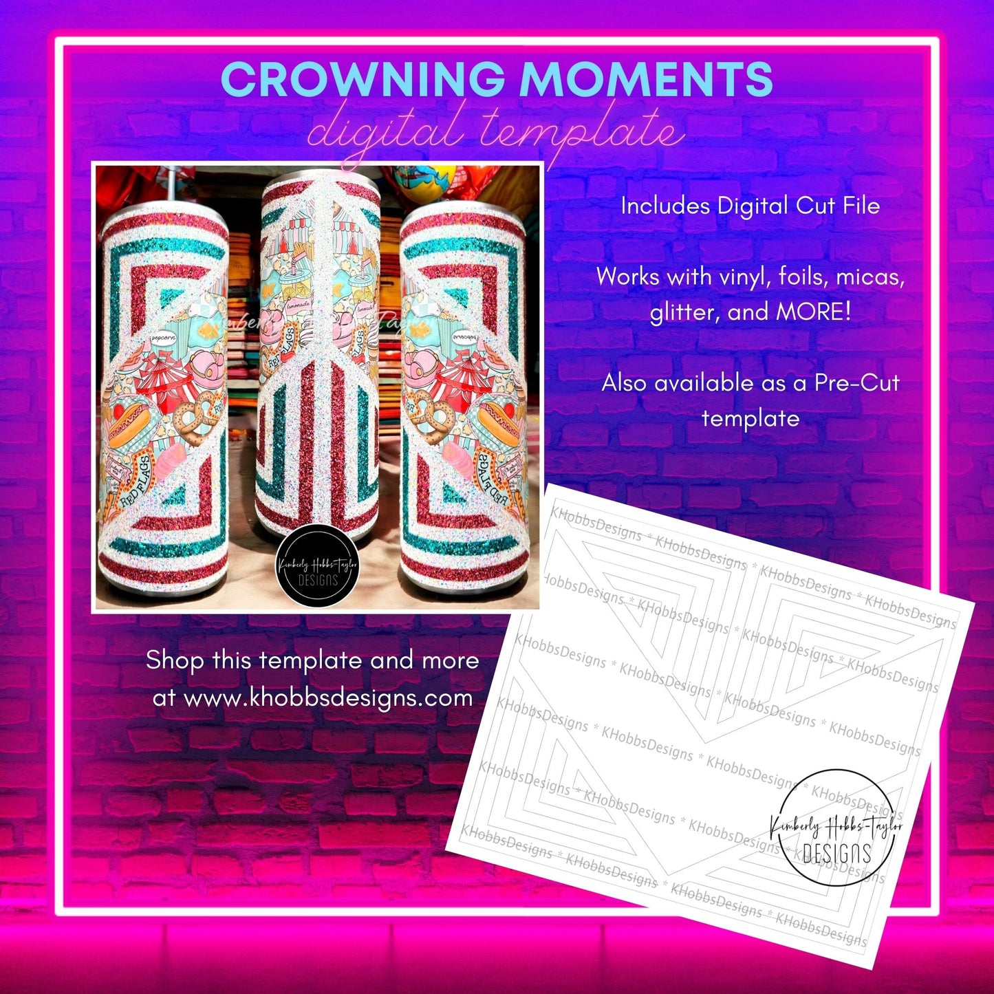 Crowning Moments Template for Makerflo 20 Skinny - Digital Cut File Only