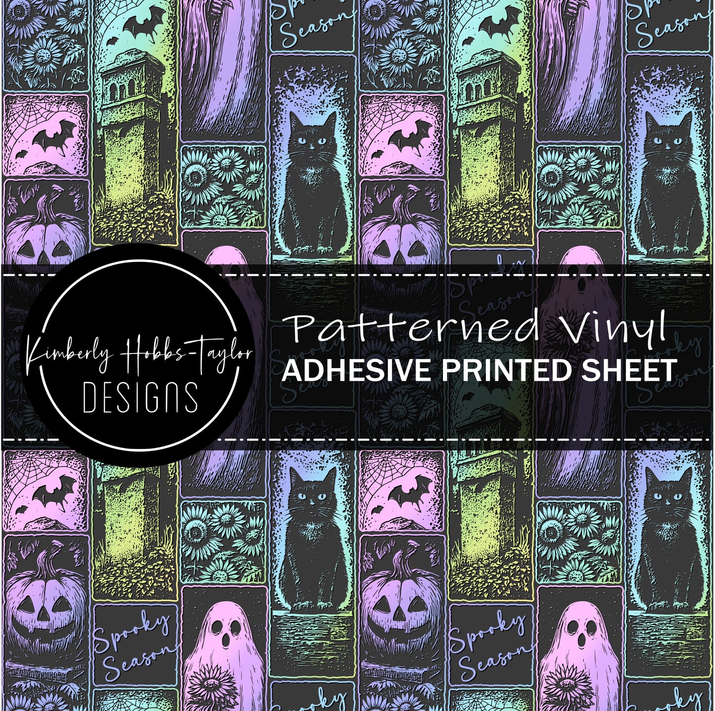 Pastel Halloween Blocks vinyl