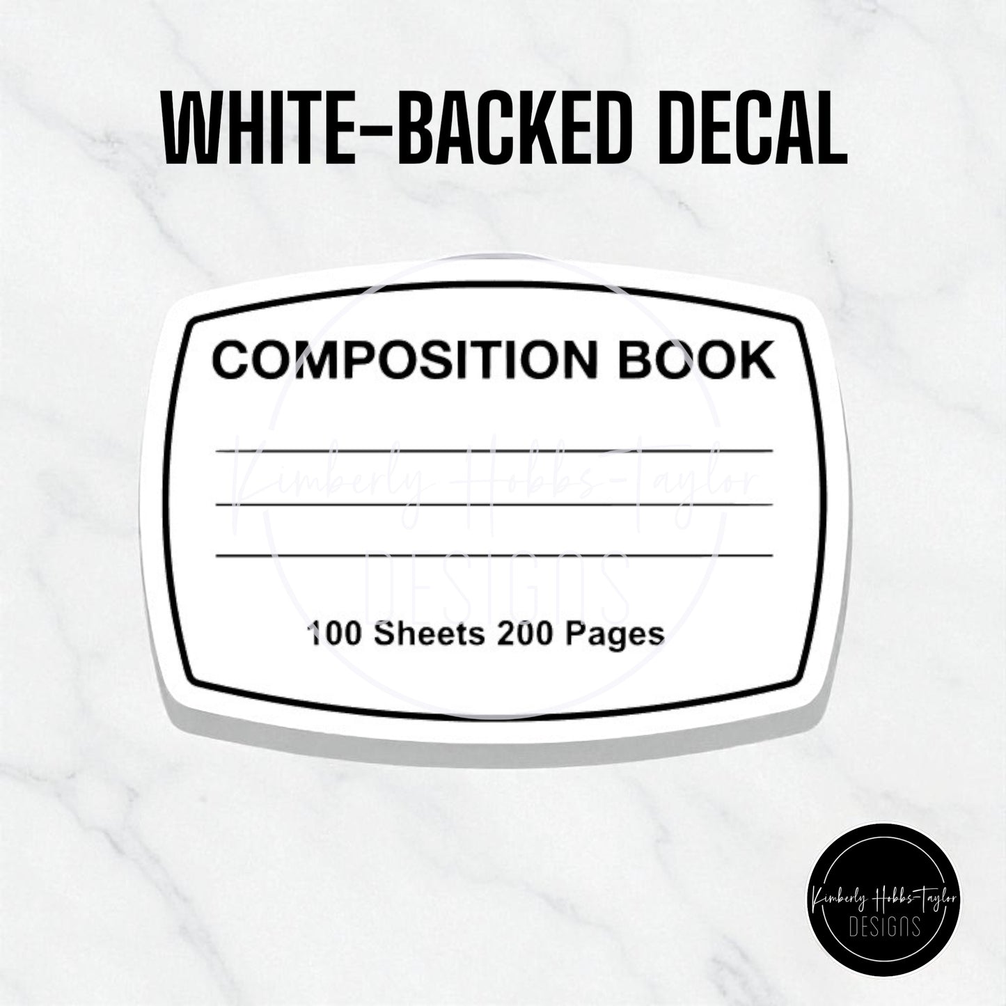 DECAL - Composition Notebook Label