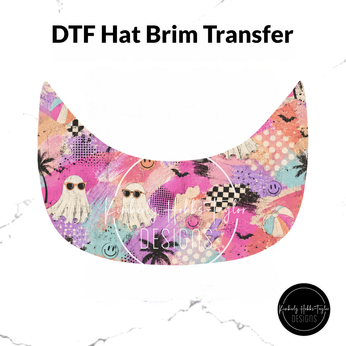 DTF Hat Brim - Retro Spooky Summer