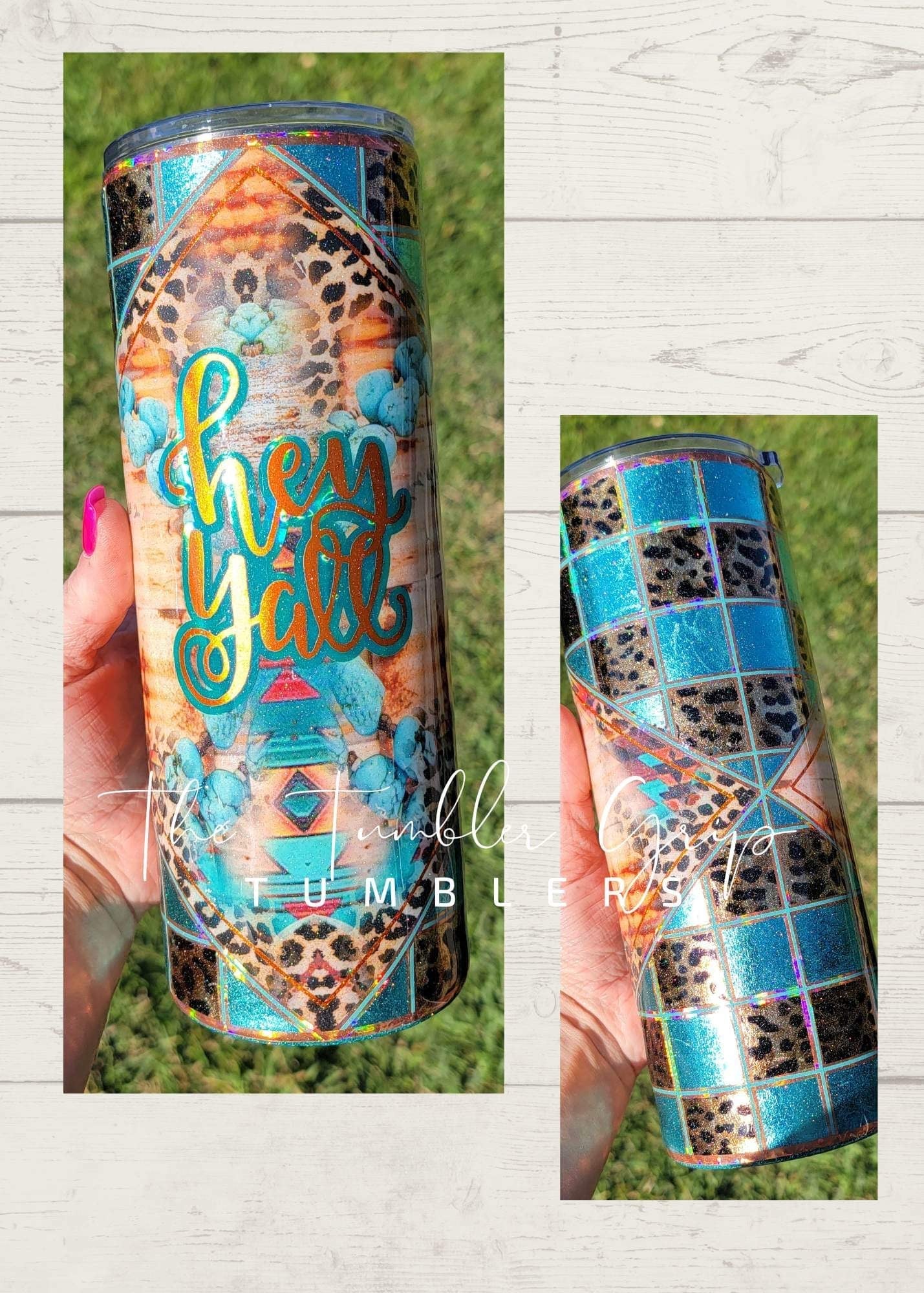 Diamond Patchwork Template for Craft Haven 40oz Skinny Straight - Digital Cut File Only