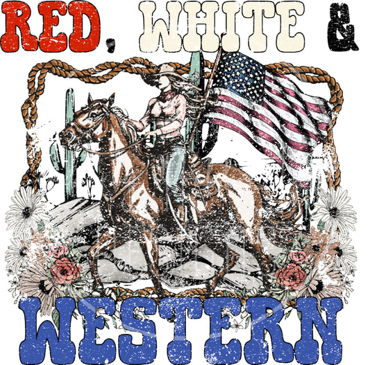 Red White and Western decal