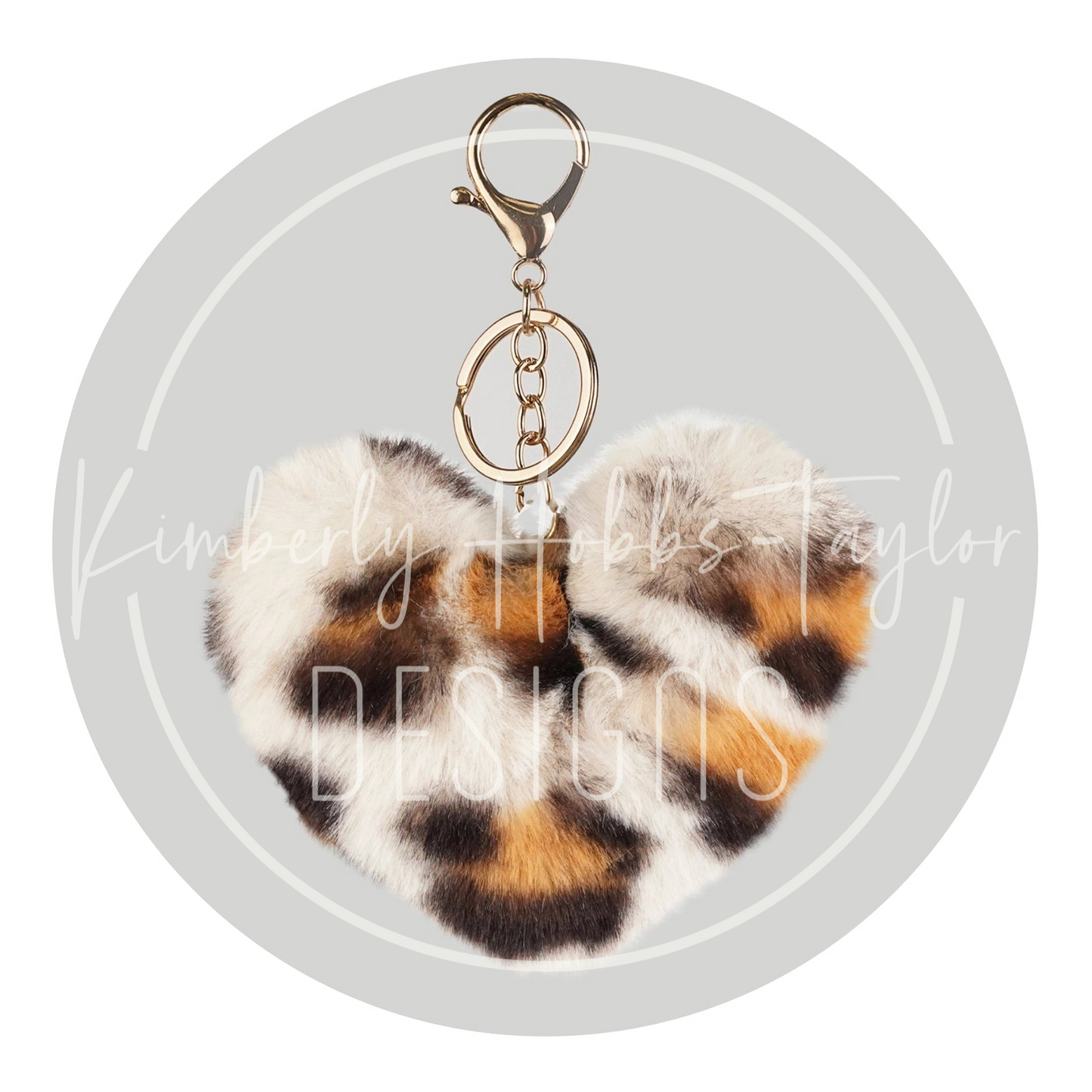 Fuzzy Heart Keychain with Hardware